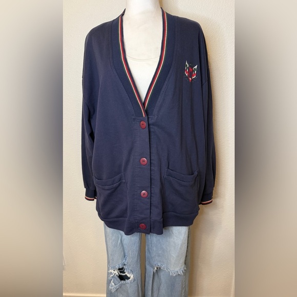 Vintage Laura Gayle Navy Cardigan with Red Buttons - Picture 1 of 5